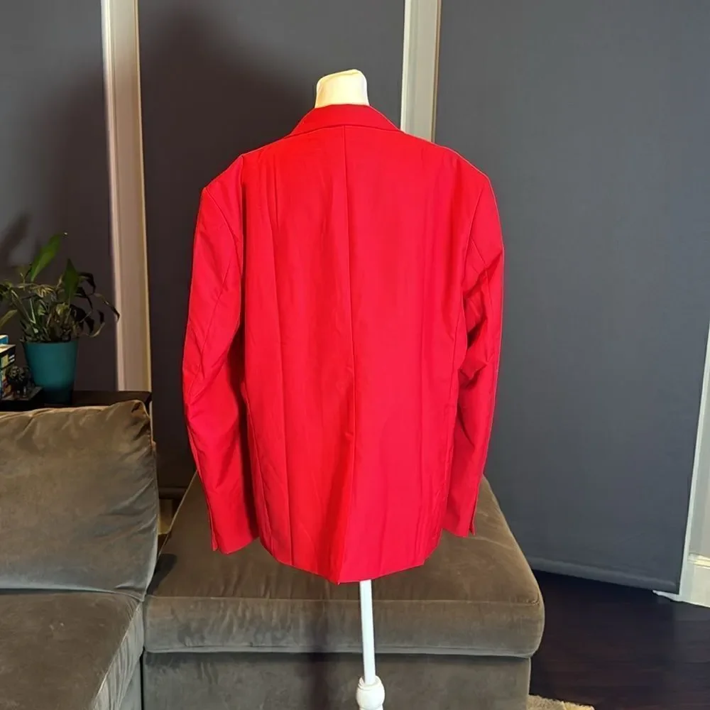 Men’s Red Slim Fit 3 Piece Suit 2-Button Notched Lapels Size 44 Jacket 40 Pants